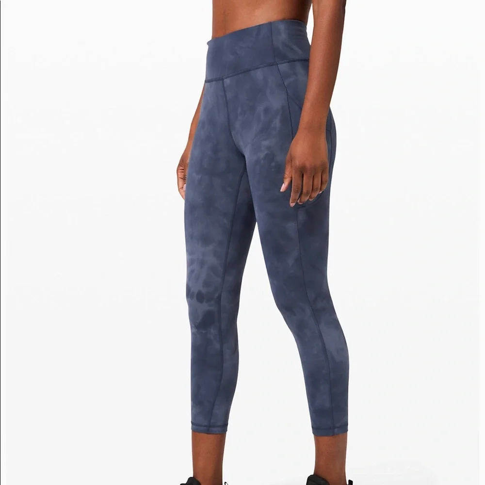 lululemon athletica Navy Tie-Dye High-Rise Leggings